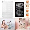360° Rotating Makeup Organizer Clear Cosmetic Storage Rack Transparent Jewelry Display Box Case with 4 Trays One 17-Slot Top Shelf