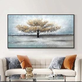 Handmade Oil Painting On Canvas Wall Art Decoration Modern Abstract Tree Painting Home Living Room Bedroom Luxurious Decoration Painting (style: 01, size: 70x140cm)