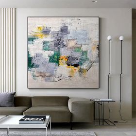 Handmade Oil Paintings Color Blocks On Canvas Wall Art Decoration Modern Abstract Painting Living Room Hallway Bedroom Decorative Painting (style: 01, size: 80x80cm)