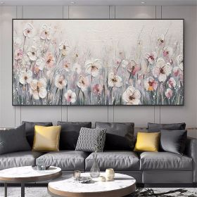 Handmade Oil Painting Original Abstract Green Flowers Oil Painting on Canvas Large Modern Floral Texture Acrylic Painting Boho Living Room Wall Art Ho (style: 01, size: 100x150)