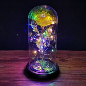 2023 LED Enchanted Galaxy Rose Eternal Rose Forever Rose In Glass Valentines Day Gift for Girlfriend Christmas Wedding Birthday (Color: Colorful Light5, Ships From: CN)