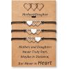 Desimtion Mothers Day Gifts,Mother Daughter Bracelets Set for 2,3,4,5,6.Matching Heart Back to School Bracelets for Mommy and Me Easter Gifts for Girl